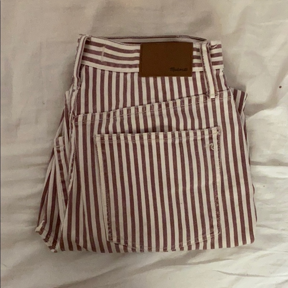 Madewell Striped Boyfriend Jeans